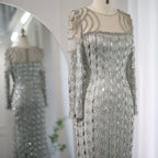 A Long Sleeve Long Slim Fishtail Dress