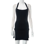 Backless Hollow-out Halter Women's Tight Dress