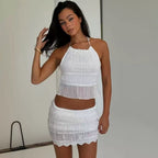 Women's Spring And Summer Backless Pleated Stripe Fabric Personalized
