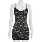 Women Clothing Summer Solid Color Sexy Lace Sling Sleeveless Tight
