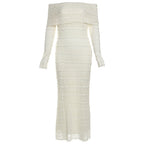 25 Edition – Elegant Off-Shoulder Lace Maxi Dress (Socialite Style)