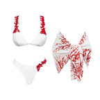 Laser Cut women three piece swimsuit