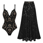 Laser Cut women three piece swimsuit