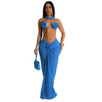 Flower pop three piece swimsuit