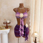 Girly purple three piece swimsuit