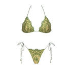 Ivy Green Lace Crochet three piece swimsuit