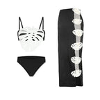 Laser Cut women three piece swimsuit