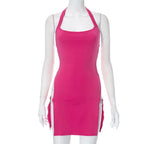 Backless Hollow-out Halter Women's Tight Dress