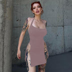 Backless Hollow-out Halter Women's Tight Dress