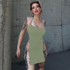 Backless Hollow-out Halter Women's Tight Dress