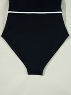 Ruffle Trim V-Neck One-Piece Swimsuit