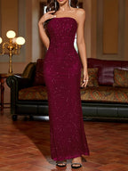 Glitter Tube Mermaid Maxi Dress