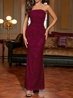 Glitter Tube Mermaid Maxi Dress