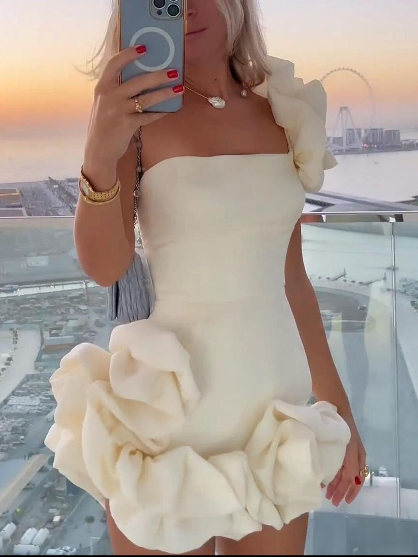 One-Shoulder Stylish Ruffle Mini Dress